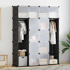 vidaXL Modularer Schrank mit 14 Fächern schwarz/weiß 37x146x180,5cm