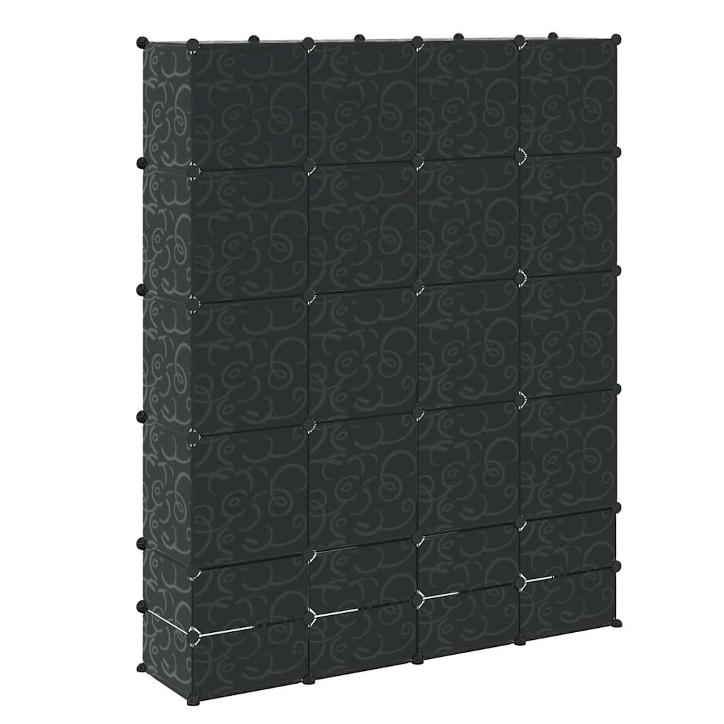 vidaXL Modularer Schrank mit 18 Fächern schwarz/weiß 37x146x180,5cm