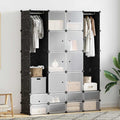 vidaXL Modularer Schrank mit 18 Fächern schwarz/weiß 37x146x180,5cm