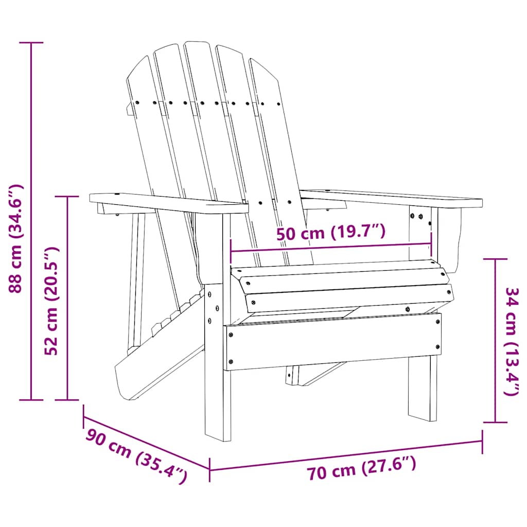vidaXL Gartenstuhl Holz Weiß