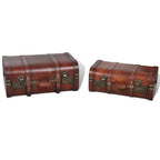 vidaXL Dekokoffer aus Holz 2 Stk. Retro-Stil Braun