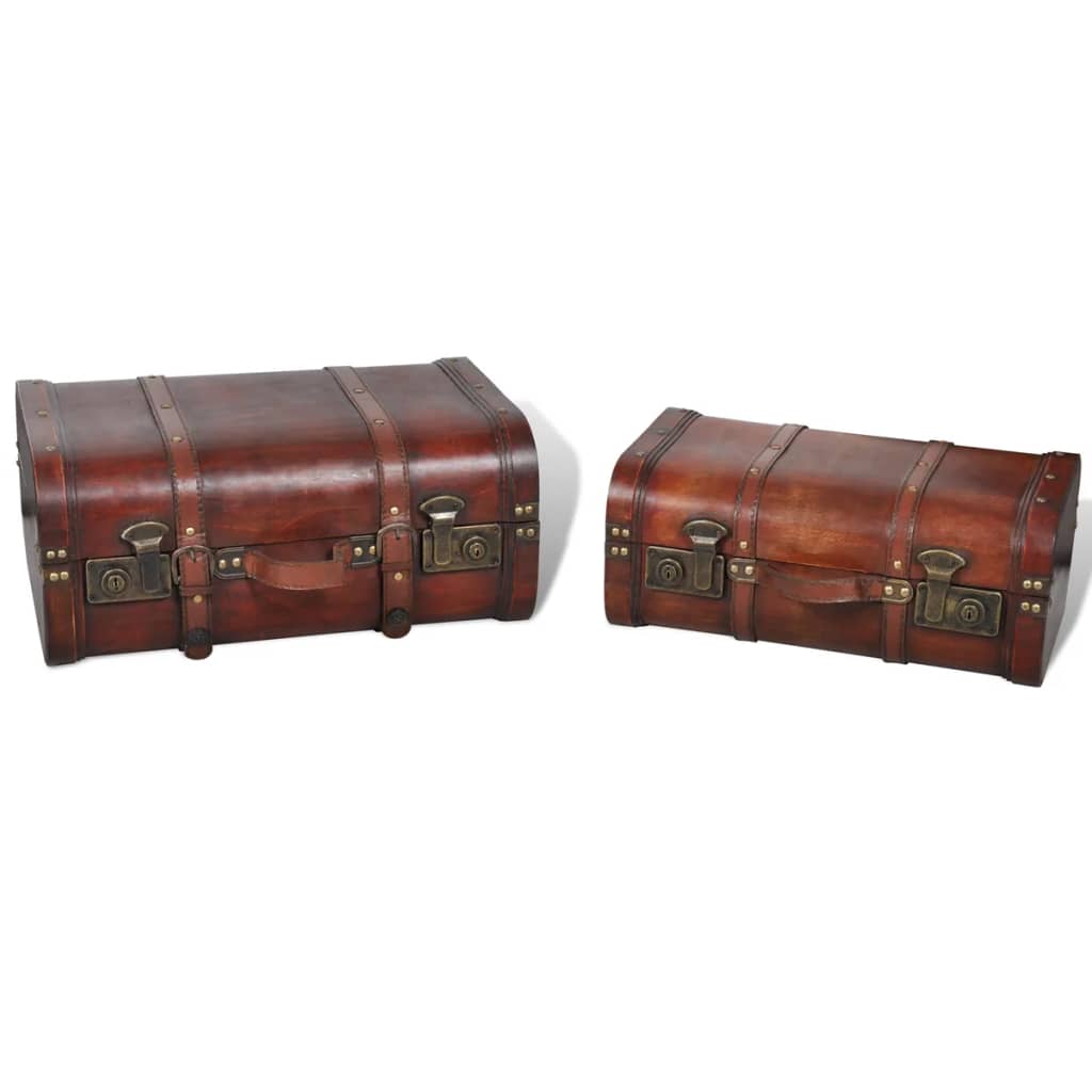 vidaXL Dekokoffer aus Holz 2 Stk. Retro-Stil Braun