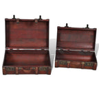 vidaXL Dekokoffer aus Holz 2 Stk. Retro-Stil Braun