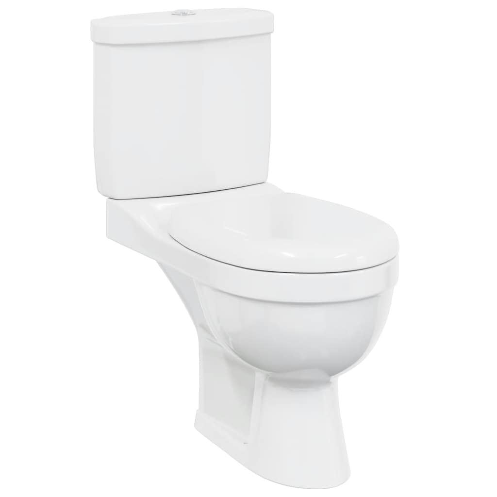 Toilette mit Spülkasten Weiß