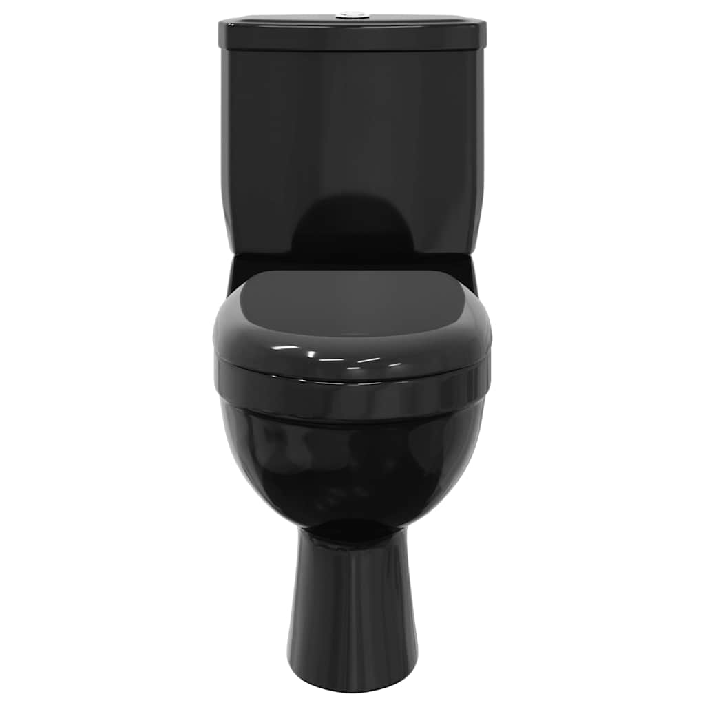 vidaXL Toilette mit Spülkasten Schwarz