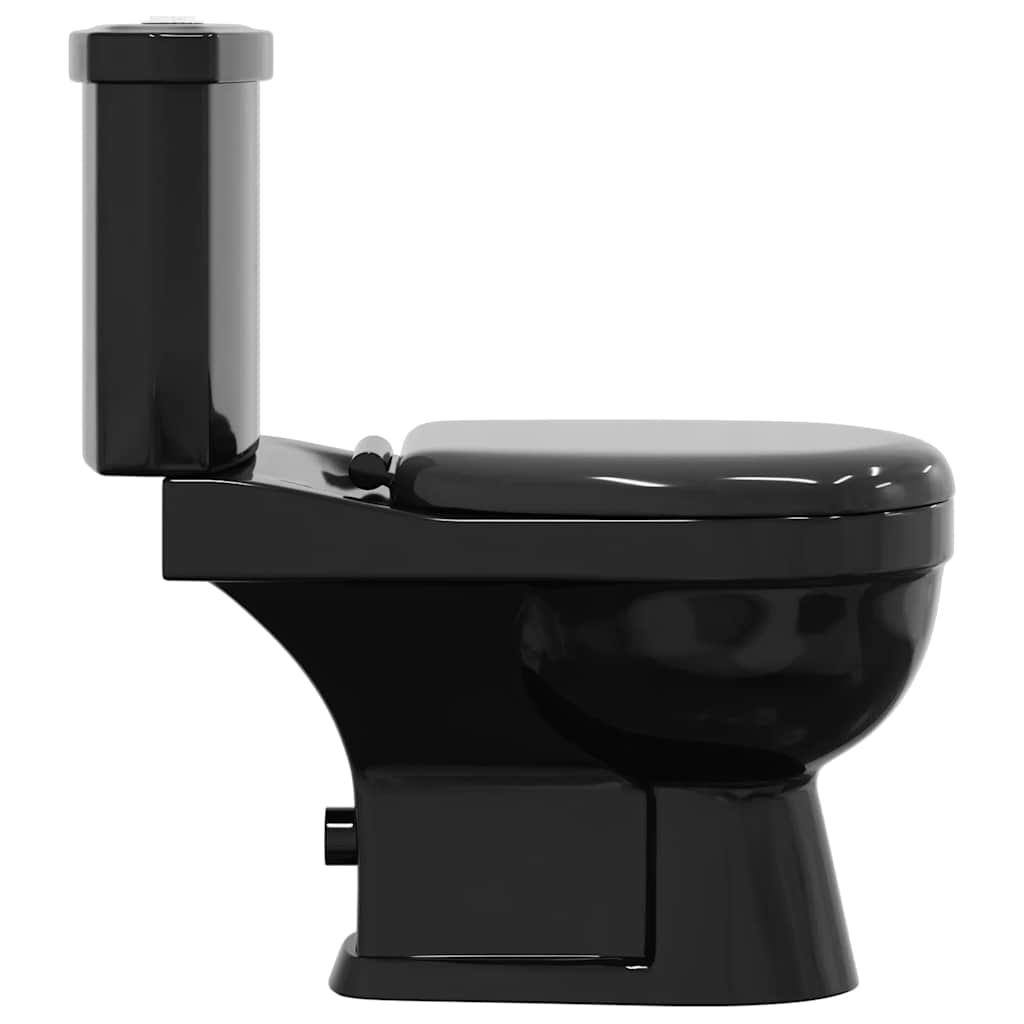 vidaXL Toilette mit Spülkasten Schwarz