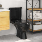 vidaXL Toilette mit Spülkasten Schwarz