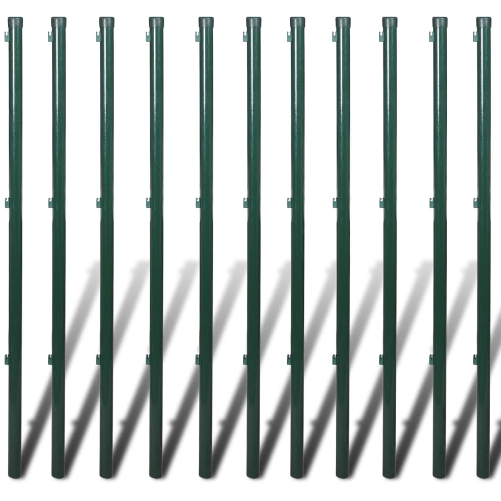 vidaXL Maschendrahtzaun mit Pfosten und Bodenhülsen Stahl 0,8x25 m