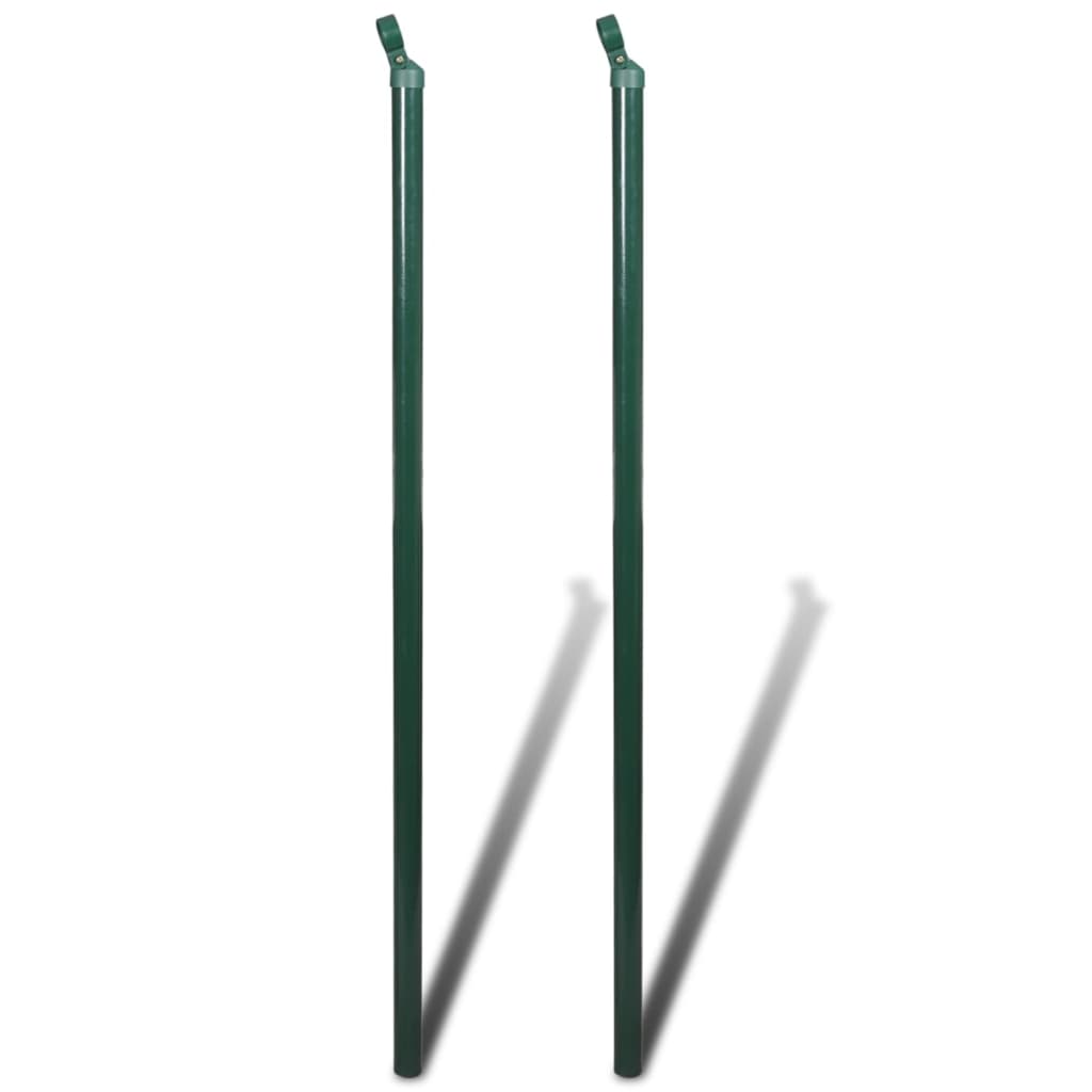 vidaXL Maschendrahtzaun mit Pfosten und Bodenhülsen Stahl 0,8x25 m