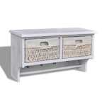vidaXL Wandregal Weiß 60x23,5x33 cm Paulownia Holz