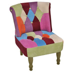 vidaXL Französischer Stuhl mit Patchwork-Design Stoff