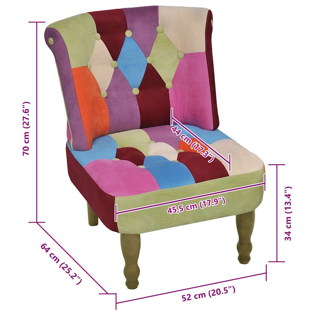 vidaXL Französische Stühle 2 Stk. Patchwork-Design Stoff