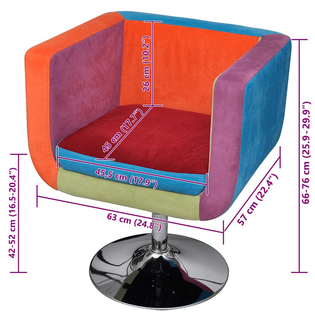 vidaXL Würfel-Sessel mit Patchwork-Design Stoff