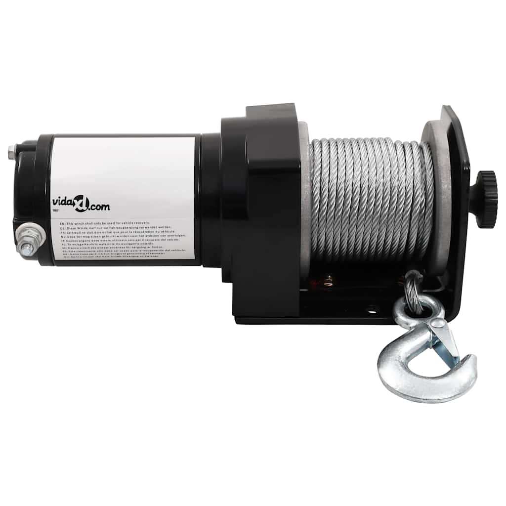 vidaXL Elektrische Seilwinde + Montageplatte Rollenführung 1360 kg 12V