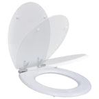 vidaXL Toilettensitz MDF Deckel mit Absenkautomatik Design Weiß