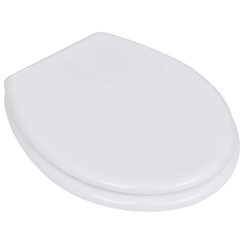 vidaXL Toilettensitz MDF Deckel Schlichtes Design Weiß