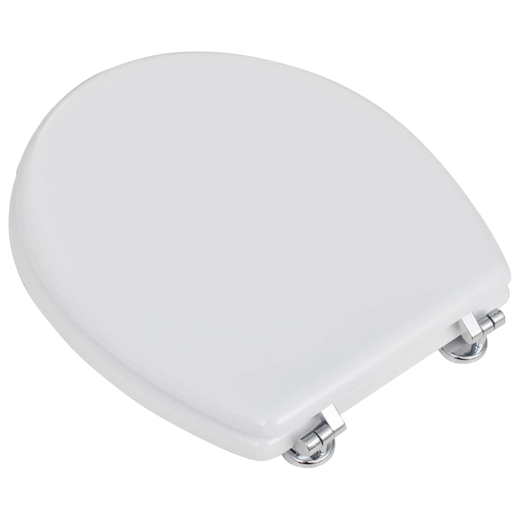 vidaXL Toilettensitz MDF Deckel Schlichtes Design Weiß
