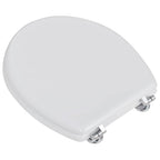vidaXL Toilettensitz MDF Deckel Schlichtes Design Weiß