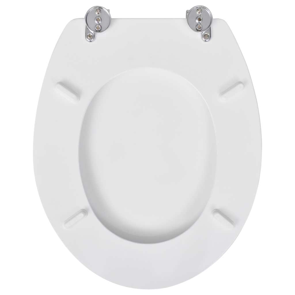 vidaXL Toilettensitz MDF Deckel Schlichtes Design Weiß