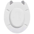 vidaXL Toilettensitz MDF Deckel Schlichtes Design Weiß