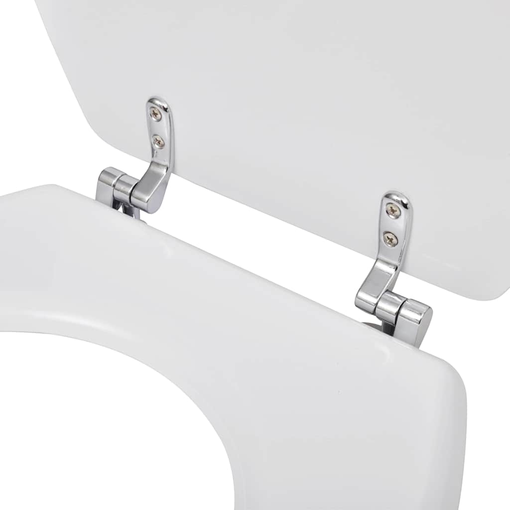 vidaXL Toilettensitz MDF Deckel Schlichtes Design Weiß