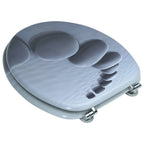 vidaXL Toilettensitz MDF Deckel Steine