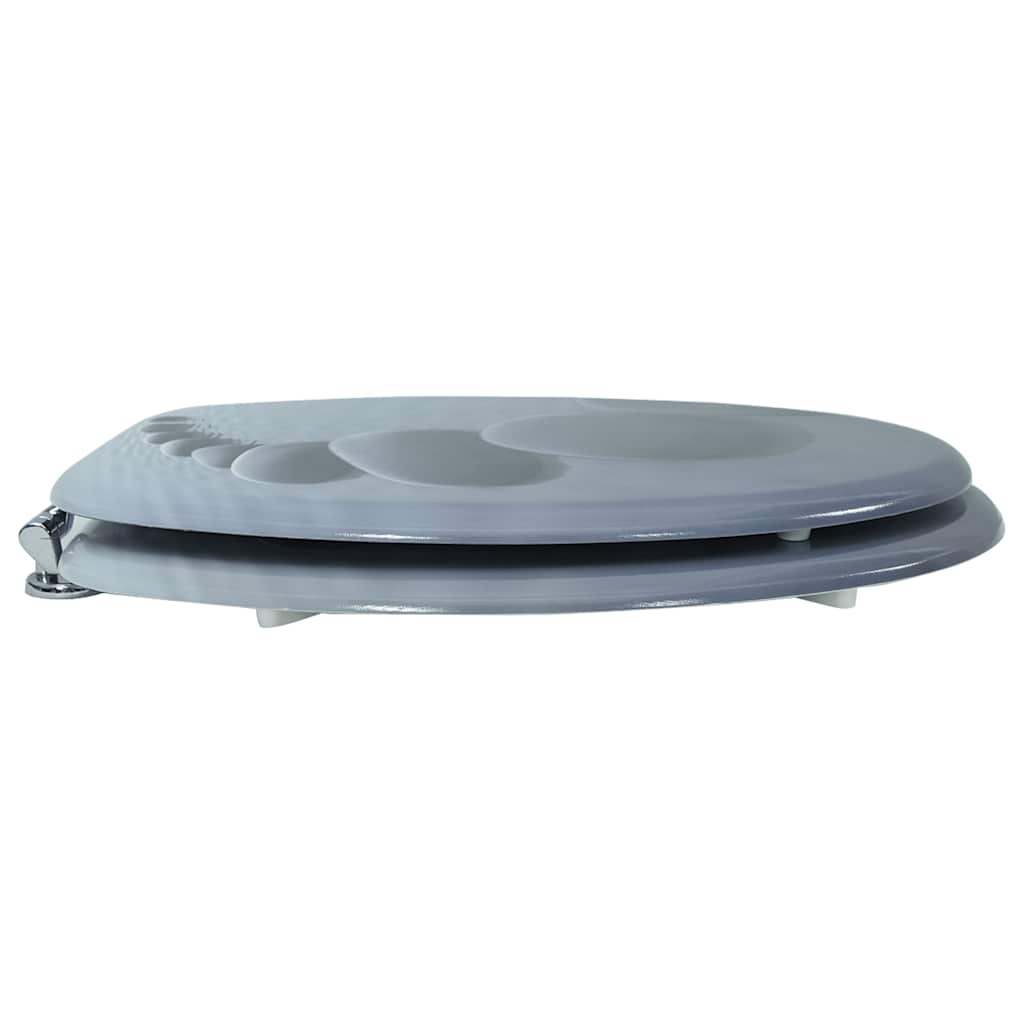 vidaXL Toilettensitz MDF Deckel Steine
