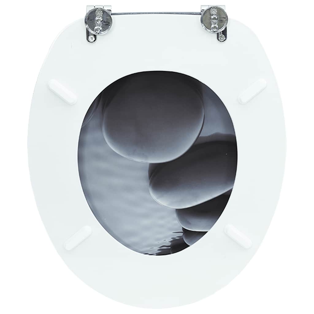 vidaXL Toilettensitz MDF Deckel Steine