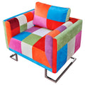 vidaXL Würfel-Sessel mit Verchromten Beinen Patchwork-Design Stoff
