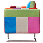 vidaXL Würfel-Sessel mit Verchromten Beinen Patchwork-Design Stoff