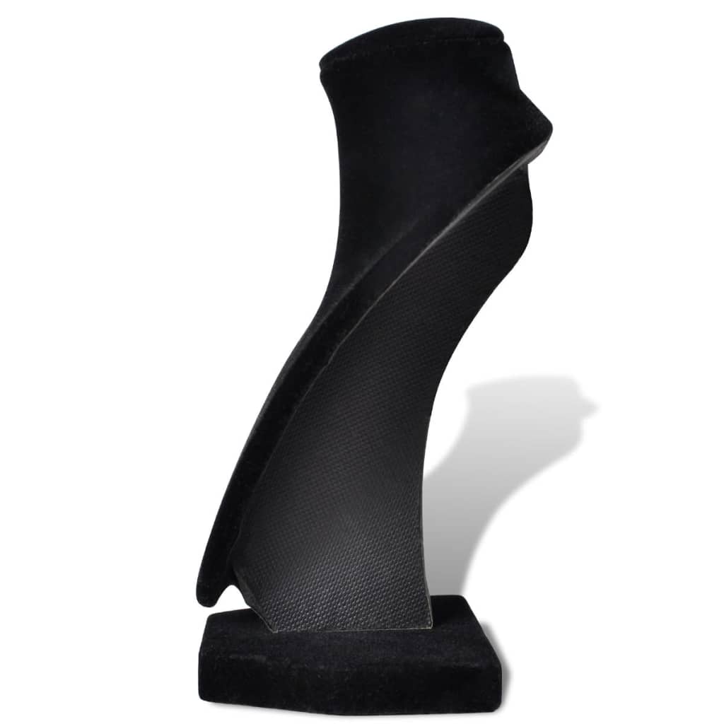 vidaXL Schmuckbüste Flanell Schwarz 9x8,5x15 cm 4 Stk.