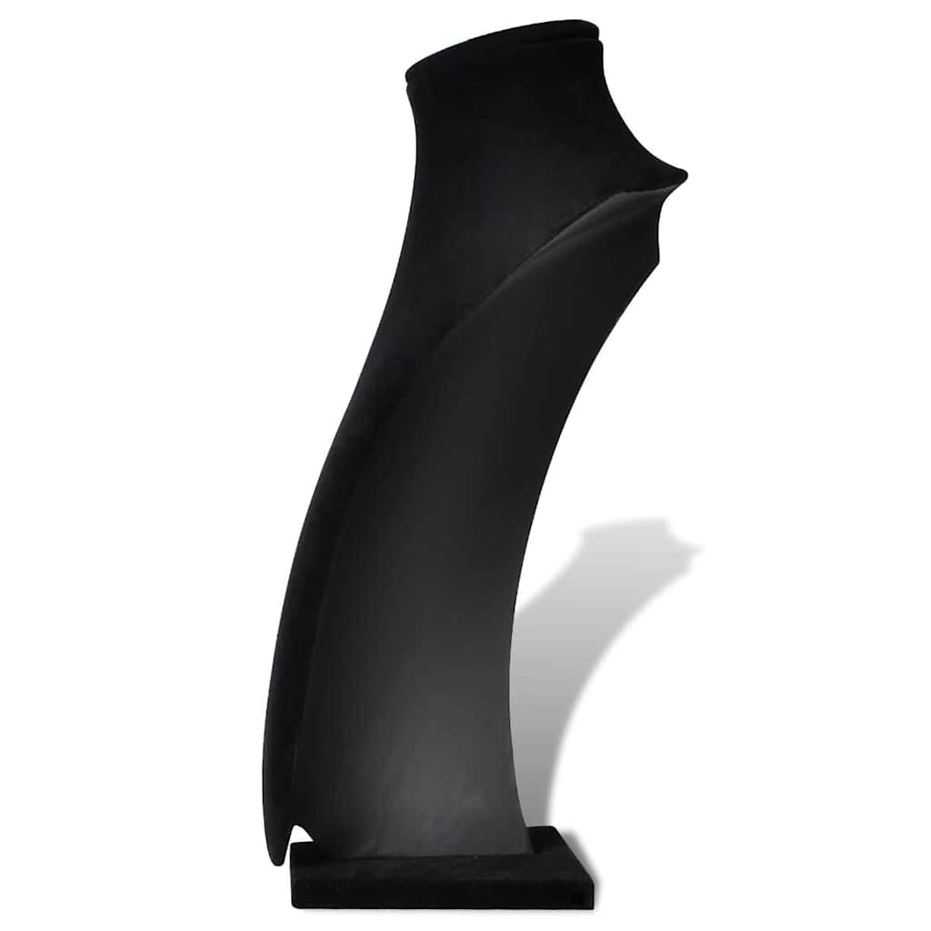 vidaXL Schmuckbüste Flanell Schwarz 23x11,5x30 cm 2 Stk.