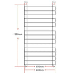 vidaXL Handtuchheizkörper Gerade 600x1200 mm