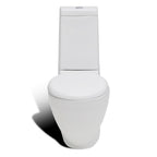 vidaXL Toilette und Bidet Set Weiß Keramik