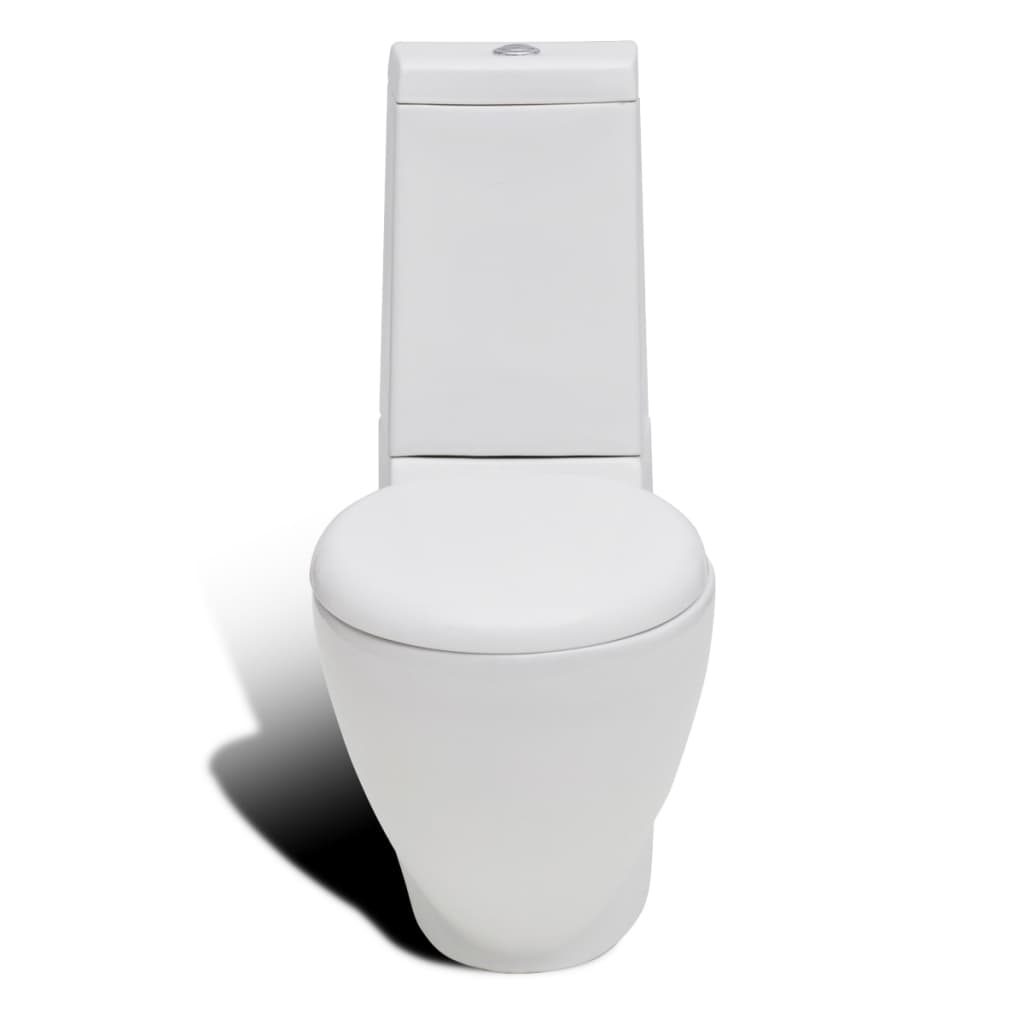 vidaXL Toilette und Bidet Set Weiß Keramik