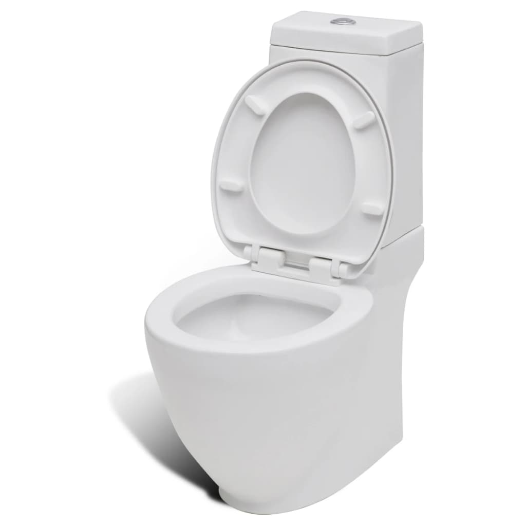 vidaXL Toilette und Bidet Set Weiß Keramik