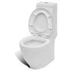 vidaXL Toilette und Bidet Set Weiß Keramik