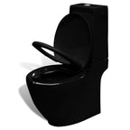 vidaXL Stand-WC & Bidet Set Schwarz Keramik