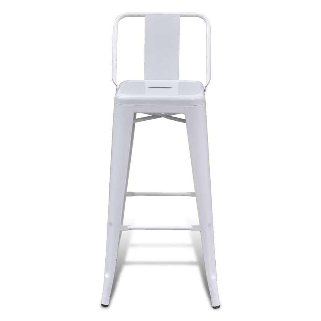 vidaXL Barhocker 2 Stk. Weiß Stahl