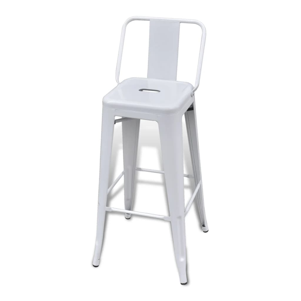 vidaXL Barhocker 2 Stk. Weiß Stahl