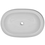 Keramik Waschtisch Waschbecken Oval Weiß 63 x 42 cm
