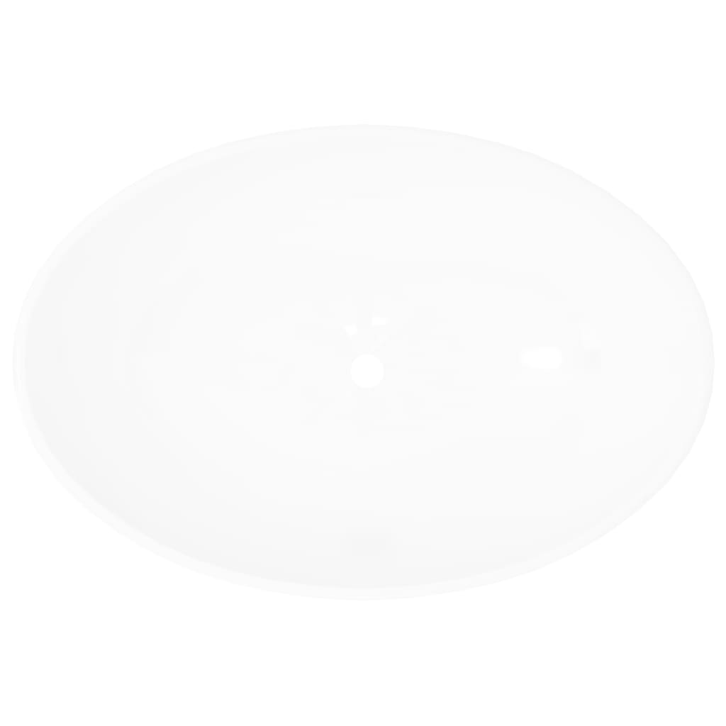 vidaXL Luxus Keramik Waschbecken Oval Weiß 40 x 33 cm