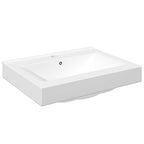 vidaXL Luxus-Waschbecken Keramik Rechteckig Weiß mit Hahnloch 60x46 cm
