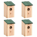 vidaXL Vogelhäuser 4 Stk. Holz 12x12x22 cm