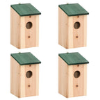 vidaXL Vogelhäuser 4 Stk. Holz 12x12x22 cm