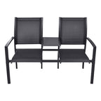 vidaXL 2-Sitzer-Gartenbank 131 cm Stahl und Textiline Schwarz