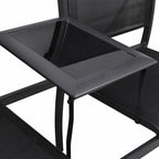 vidaXL 2-Sitzer-Gartenbank 131 cm Stahl und Textiline Schwarz