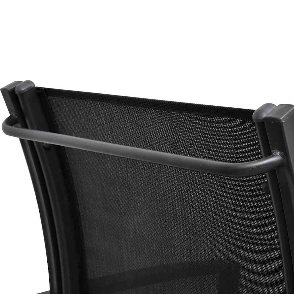 vidaXL 2-Sitzer-Gartenbank 131 cm Stahl und Textiline Schwarz