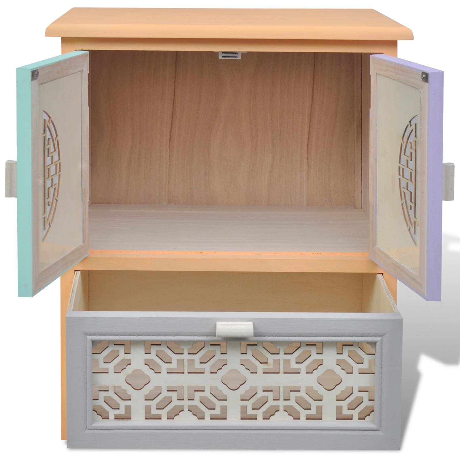 vidaXL Seitenschrank Mehrfarbig 46 x 34 x 55,5 cm Paulownia-Holz