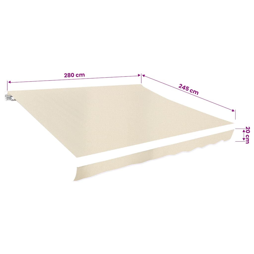 vidaXL Markisenbespannung Canvas Creme 3 x 2,5 m (ohne Rahmen)